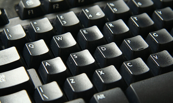 close up of computer keyboard