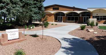 Front of school building