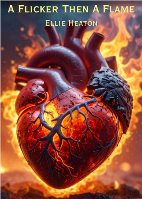 Heart with flames around it